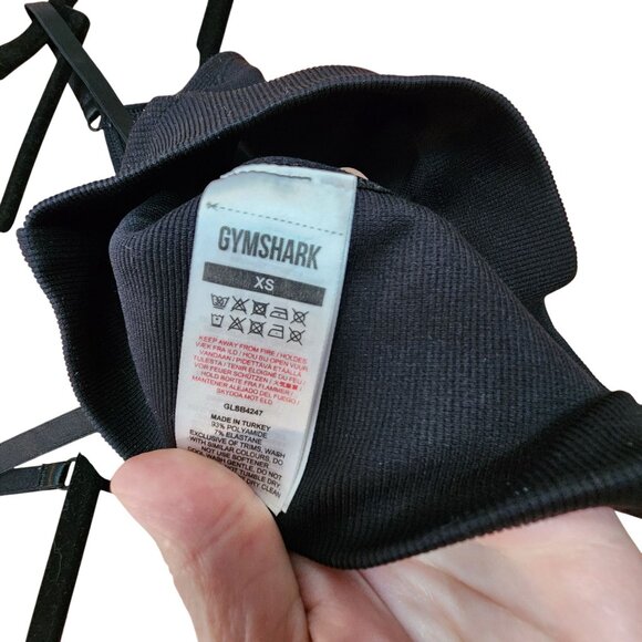 Gymshark Womens Black Seamless Strappy Flex Sports Bra XS - Picture 3 of 3